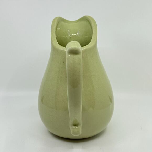 Vintage Mid-Century Large Crazed Pastel Green Pitcher Jug - Picture 2 of 8